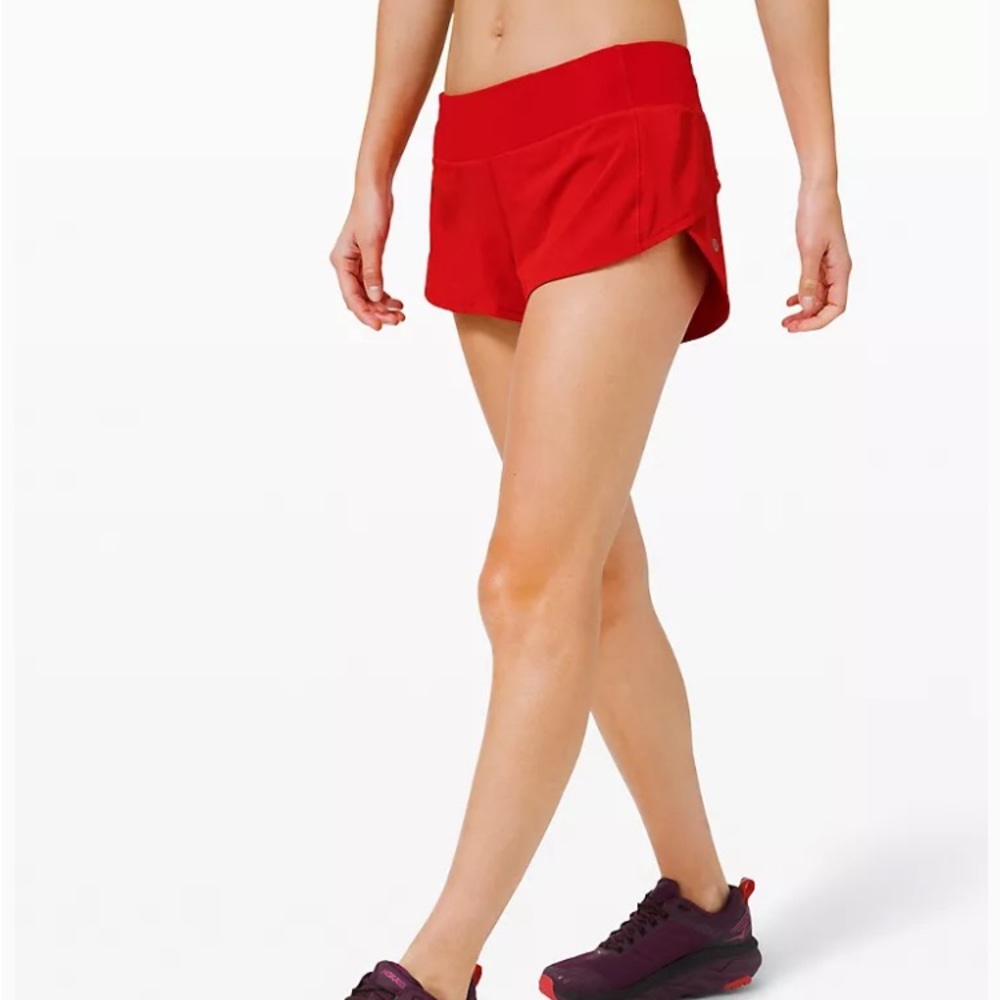 Lululemon Speed Up Low-Rise Lined Shorts 2.5” in Red